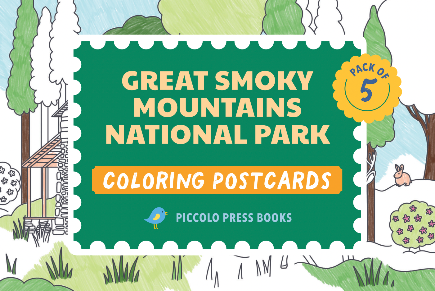 Coloring Postcards: Smoky Mountains National Park Edition