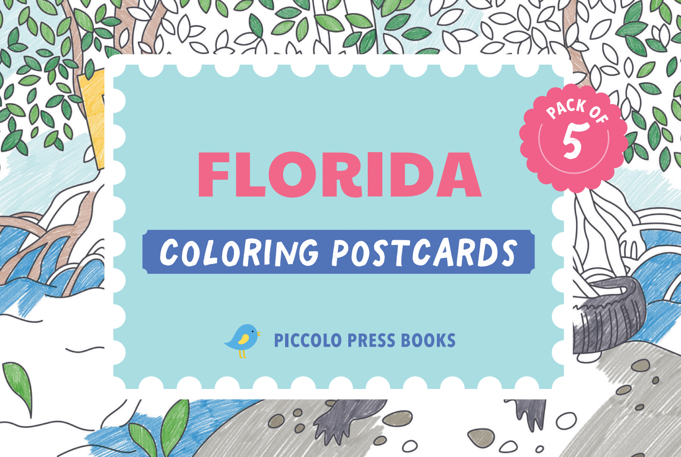 Coloring Postcards: Florida Edition