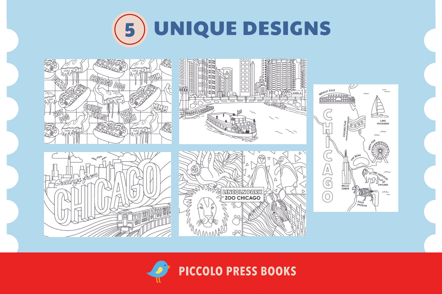 Coloring Postcards: Chicago Edition