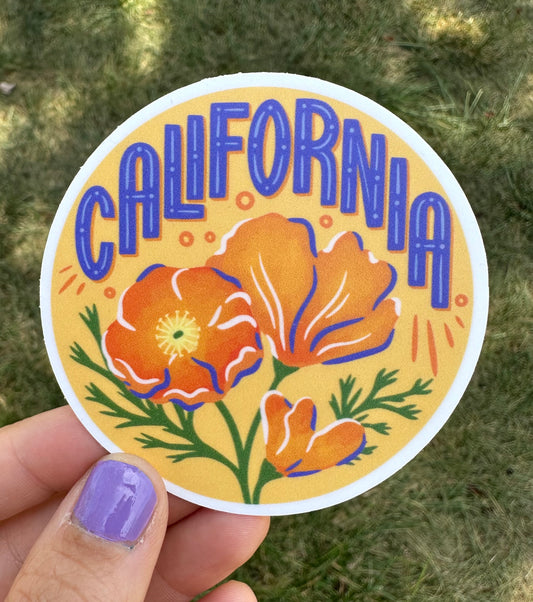 California Poppy Sticker