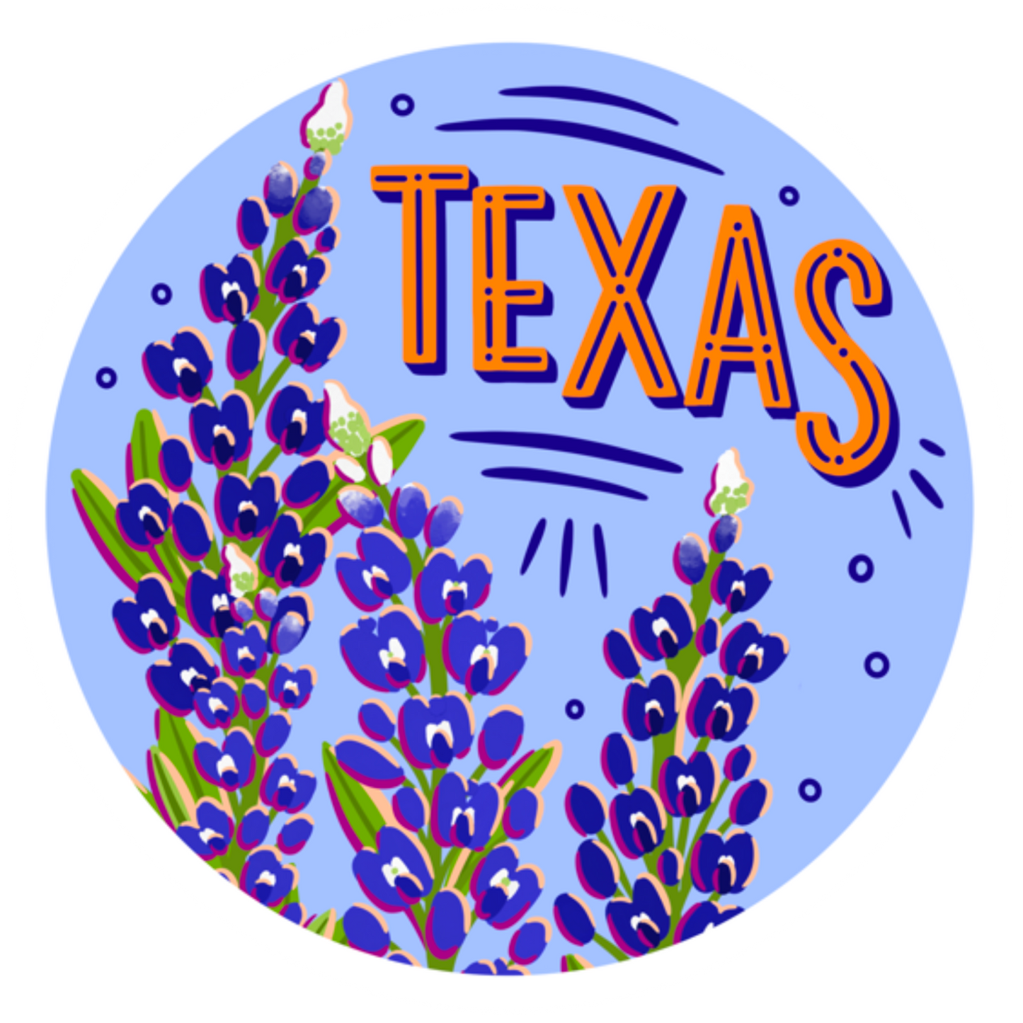 Texas Bluebonnet Sticket